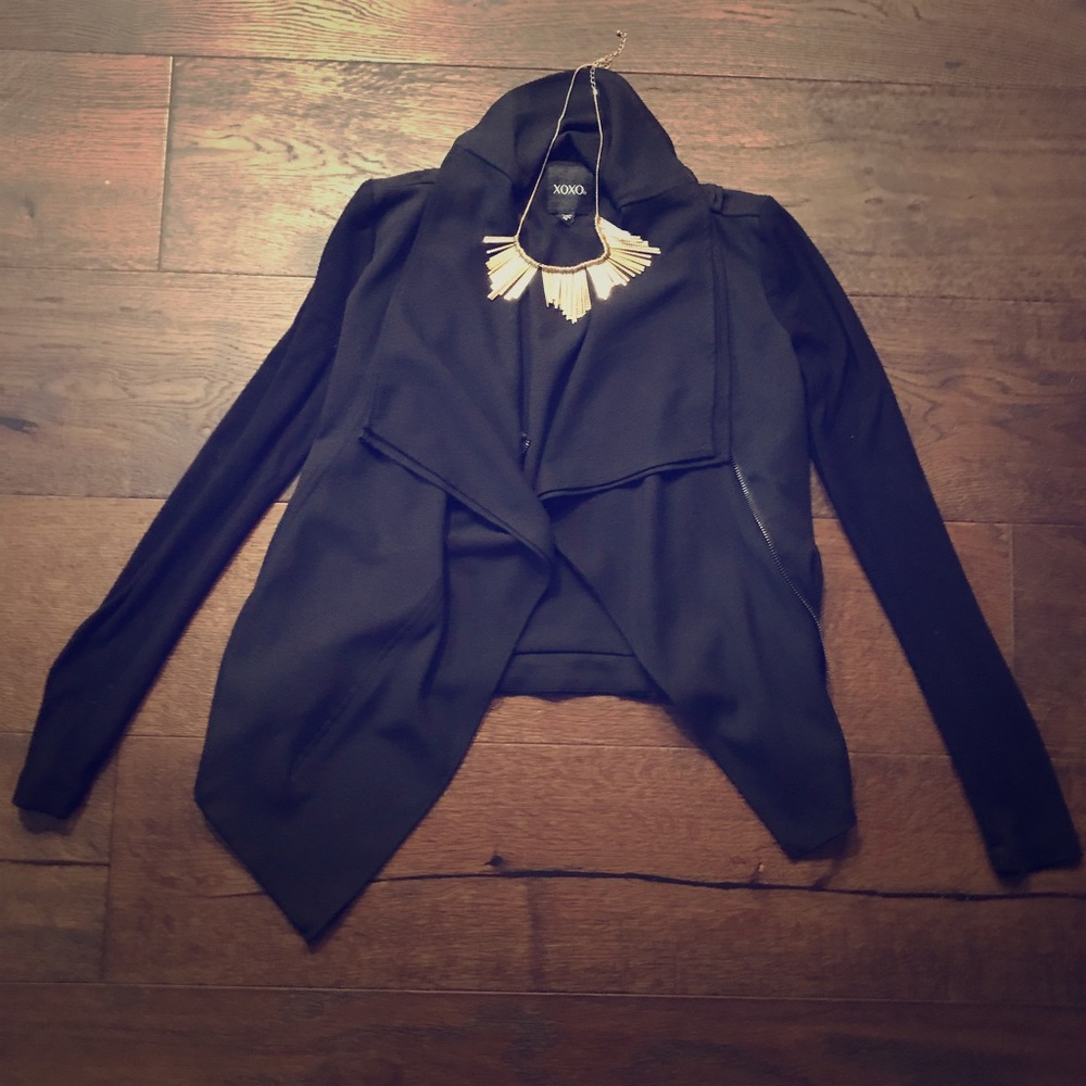 Black Asymmetrical Zip Jacket